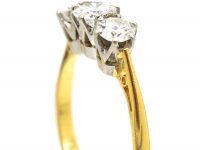 Art Deco 18ct Gold & Platinum, Three Stone Diamond Ring