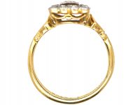 Art Deco 18ct Gold & Platinum Rectangular Ring set with Diamonds