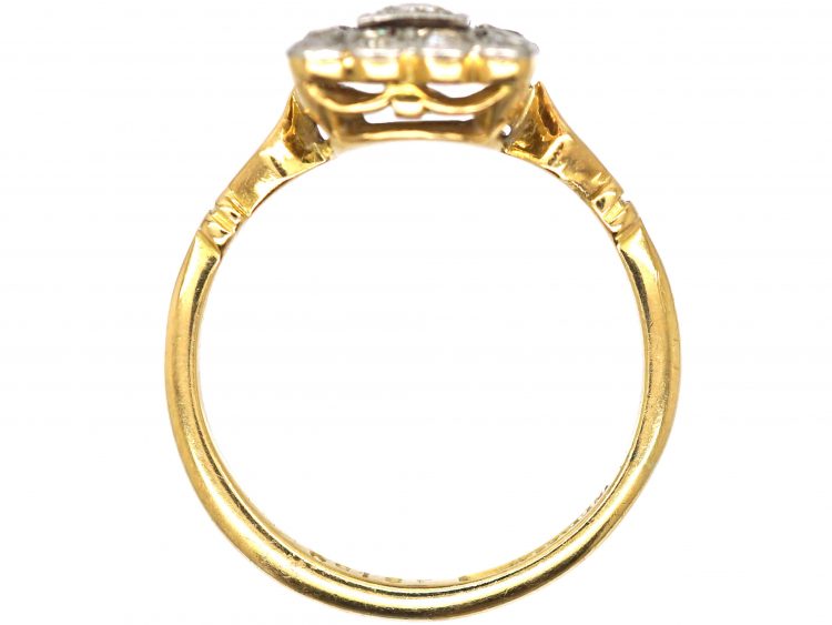 Art Deco 18ct Gold & Platinum Rectangular Ring set with Diamonds