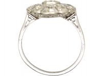 Art Deco Platinum, Large Diamond Set Oval Shaped Ring