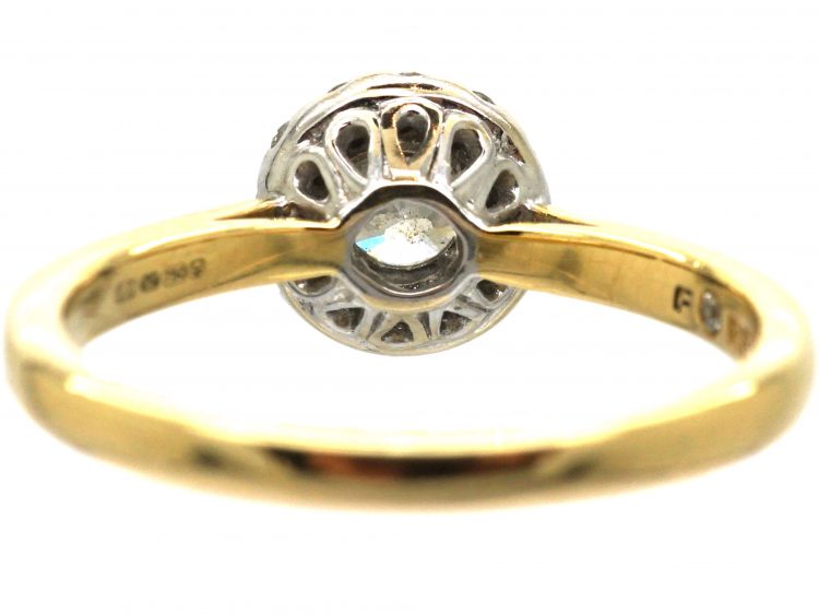 18ct Gold & Diamond Daisy Cluster Ring with Forever Engraved Inside the Shank