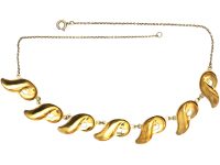 1950s Silver & White Enamel Necklace by Finn Jensen