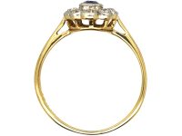 Edwardian 18ct Gold Sapphire & Diamond Oval Cluster Ring