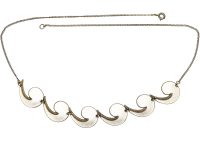 Silver & White Enamel Necklace by Albert T Scharning