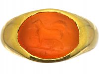 Victorian 22ct Gold Ring with a Roman Intaglio of a Melitan