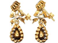 19th Century Rose Diamond Drop Earrings