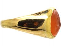 Victorian 22ct Gold Ring with a Roman Intaglio of a Melitan