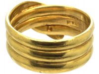 Victorian 18ct Gold Snake Ring set with a Diamond