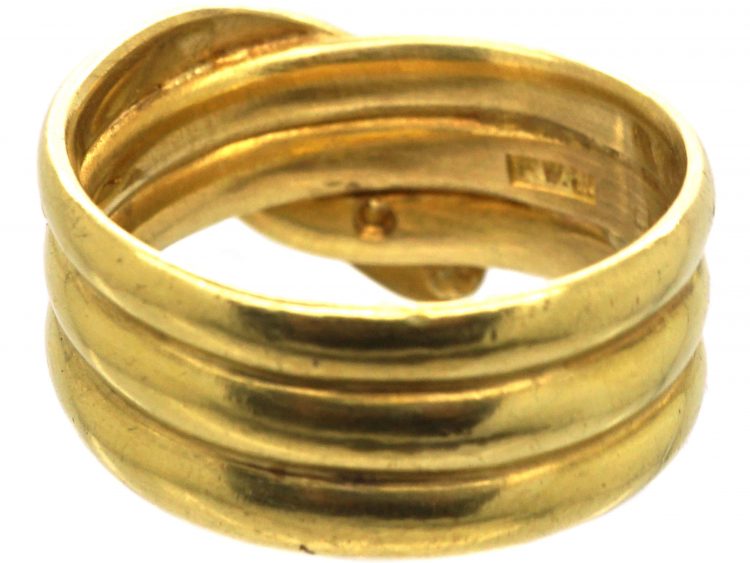 Victorian 18ct Gold Snake Ring set with a Diamond