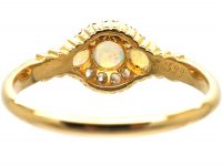 Edwardian 18ct Gold, Three Stone Opal & Diamond Ring made by Alabaster & Wilson