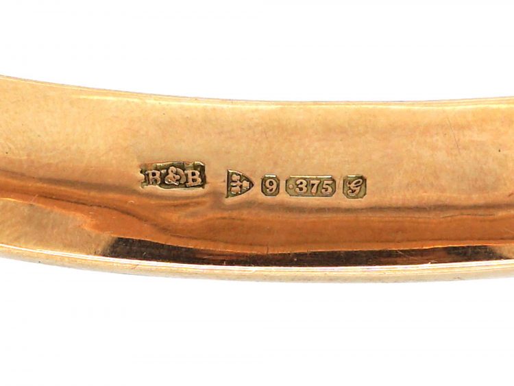 Edwardian 9ct Gold Bangle with Ivy Leaf Detail