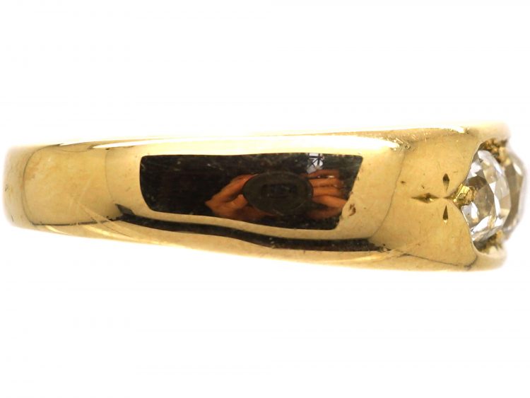 Victorian 18ct Gold, Three Stone Old Mine Cut Diamond Ring by Charles Green