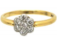 Edwardian 18ct Gold & Platinum, Diamond Cluster Ring