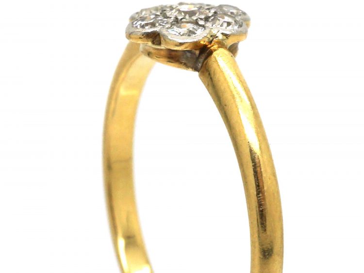 Edwardian 18ct Gold & Platinum, Diamond Cluster Ring