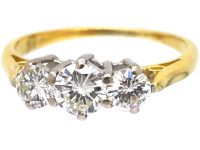 1950s 18ct Gold, Three Stone Diamond Ring