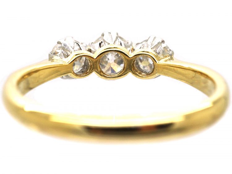 Edwardian 18ct Gold & Platinum, Three Stone Diamond Ring