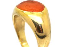 Victorian 22ct Gold Ring with a Roman Intaglio of a Melitan