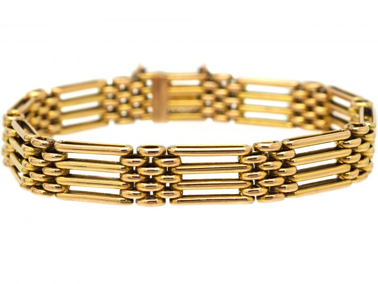 Edwardian 15ct Gold Gate Bracelet