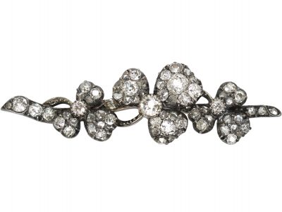 Victorian Diamond Shamrock Brooch