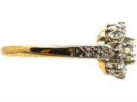 18ct Gold & Diamond Cluster Ring with Diamond Set Shoulders