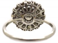Art Deco Platinum, Natural Pearl & Diamond Cluster Ring