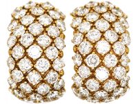 Large 18ct Gold & Diamond Half Hoop Earrings