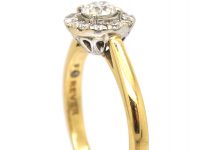18ct Gold & Diamond Daisy Cluster Ring with Forever Engraved Inside the Shank