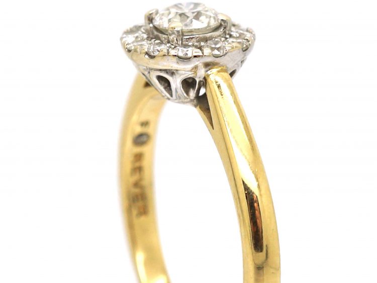 18ct Gold & Diamond Daisy Cluster Ring with Forever Engraved Inside the Shank