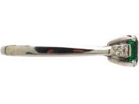 18ct White Gold, Emerald & Baguette Diamond Ring
