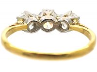 Art Deco 18ct Gold & Platinum, Three Stone Diamond Ring