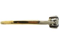 Art Deco 18ct Gold & Platinum, Rectangular Cut Sapphire & Diamond Three Stone Ring