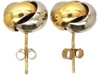9ct White & Yellow Gold Knot Earrings