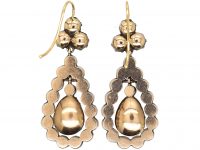 Georgian Silver & Gold, Paste Drop Earrings in Fitted Case