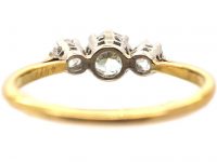 Early 20th Century 18ct Gold & Platinum, Three Stone Diamond Ring