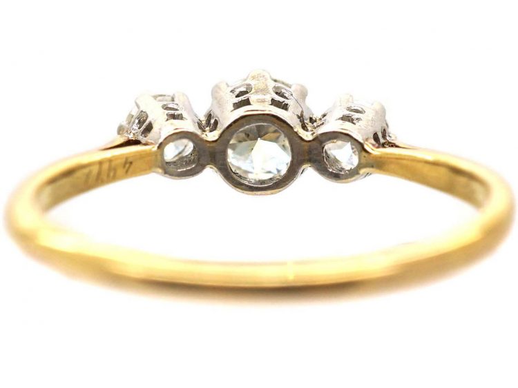Early 20th Century 18ct Gold & Platinum, Three Stone Diamond Ring