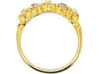 Victorian 18ct Gold & Old Mine Cut Diamond Five Stone Ring