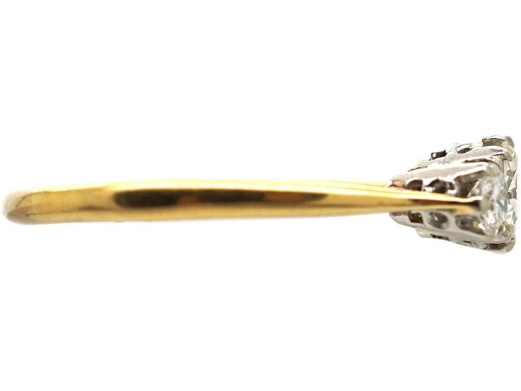 Early 20th Century 18ct Gold & Platinum, Three Stone Diamond Ring