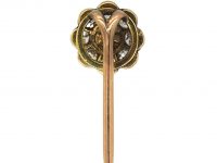 Edwardian 15ct Gold, Diamond & Natural Split Pearl Tie Pin