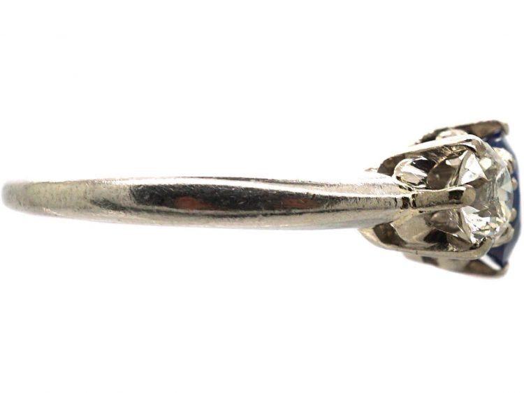 1920s Platinum, Sapphire & Diamond Three Stone Ring