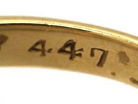 Edwardian 18ct Gold, Three Stone Opal Ring with Rose Diamond Points