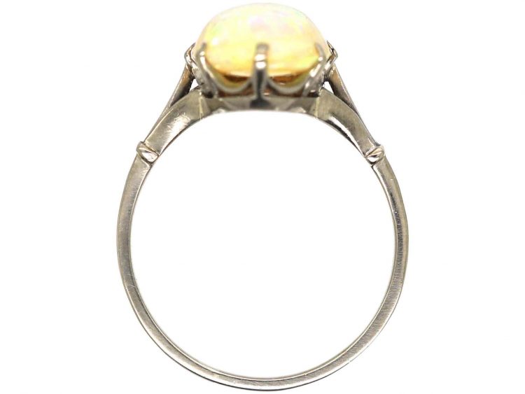 Art Deco Platinum & Opal Ring