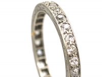 Art Deco Platinum & Diamond Narrow Eternity Ring