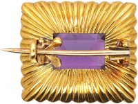 Edwardian Amethyst & Natural Split Pearl Rectangular Shaped Brooch