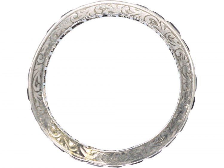Art Deco Platinum & Square Cut Sapphire Eternity Ring