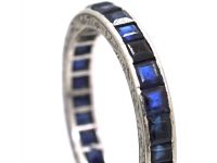Art Deco Platinum & Square Cut Sapphire Eternity Ring