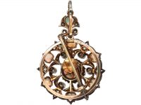 Victorian Heart Shaped Opal & Diamond Brooch Pendant