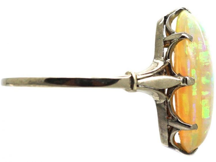 Art Deco Platinum & Opal Ring