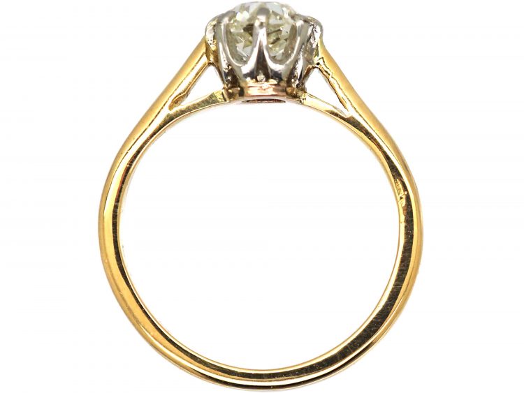 Art Deco 18ct Gold Old Mine Cut Diamond Solitaire Ring