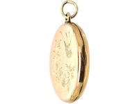 Edwardian 9ct Back & Front Round Locket with Swallow Motif