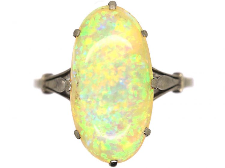 Art Deco Platinum & Opal Ring